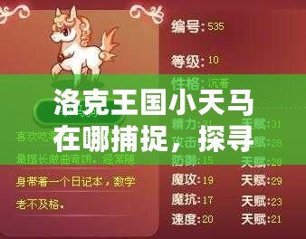 洛克王國小天馬在哪捕捉，探尋最神秘的寵物捕捉攻略！