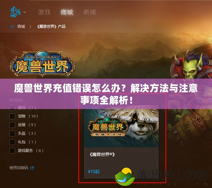 魔獸世界充值錯誤怎么辦？解決方法與注意事項全解析！