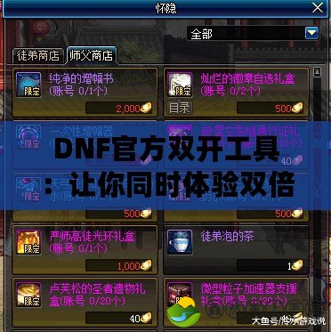 DNF官方雙開工具：讓你同時體驗雙倍樂趣的神器