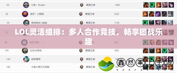 LOL靈活組排：多人合作競(jìng)技，暢享團(tuán)戰(zhàn)樂趣