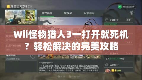 Wii怪物獵人3一打開就死機？輕松解決的完美攻略