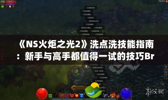 《NS火炬之光2》洗點洗技能指南：新手與高手都值得一試的技巧Breakingdownthetask