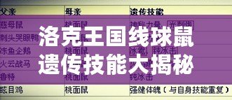 洛克王國線球鼠遺傳技能大揭秘——如何通過遺傳技能讓線球鼠更強(qiáng)大！