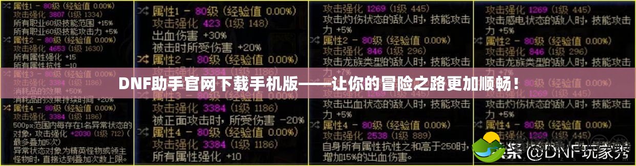 DNF助手官網(wǎng)下載手機版——讓你的冒險之路更加順暢！