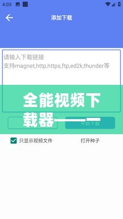 全能視頻下載器——一款讓你隨時(shí)隨地觀看視頻的必備工具