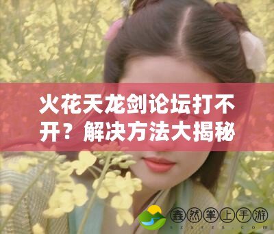 火花天龍劍論壇打不開？解決方法大揭秘，快來看看！