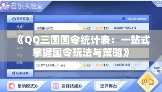 《QQ三國國令統(tǒng)計表：一站式掌握國令玩法與策略》