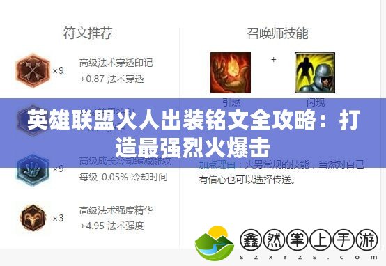 英雄聯(lián)盟火人出裝銘文全攻略：打造最強(qiáng)烈火爆擊